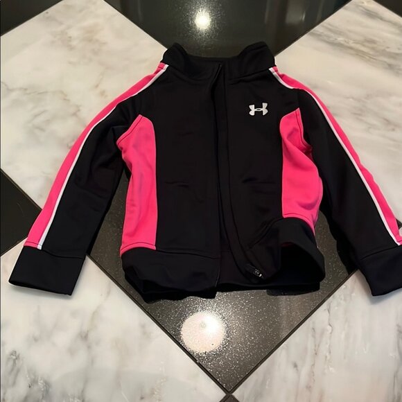 Under Armour Black and Pink Zip Athletic Jacket